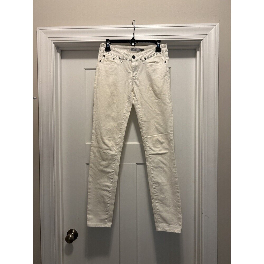 PrAna Womens White Skinny Jeans Size 2 / 26. Mid Rise Organic Cotton Spandex
